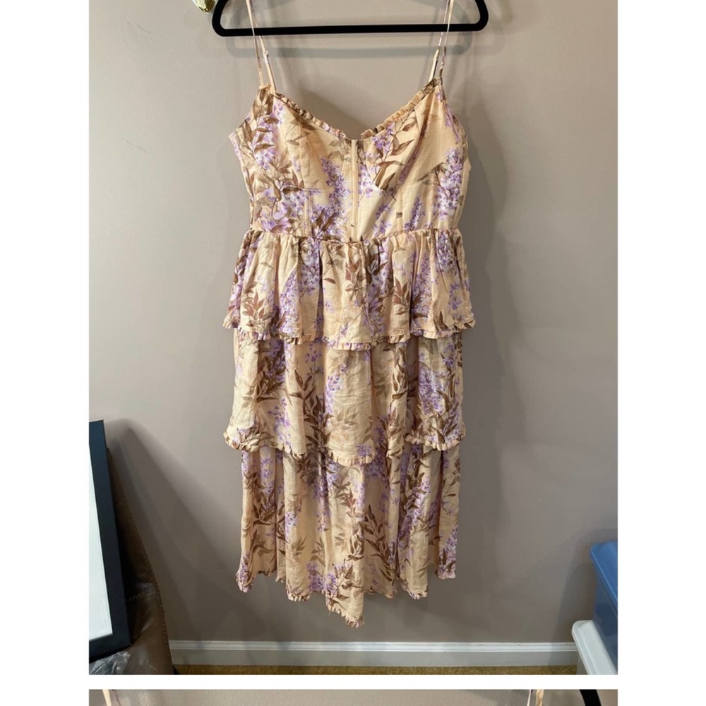 House of Harlow - Revolve Floral Corset Ruffle Tiered Midi Dress
